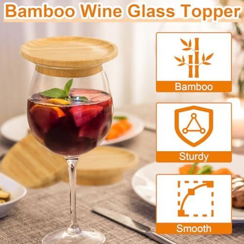 Chic Bamboo Wine Glass Toppers: Elevate Your Entertaining Game with These Stylish Charcuterie Toppers! 🍷